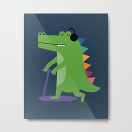 Scooter Time Metal Print | Pop, Crocodile, Metime, Animal, Music, Dream, Peace, Rainbow, Awesome, Scooter 