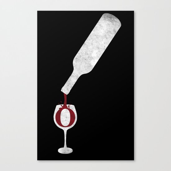 Wine-O (black) Canvas Print