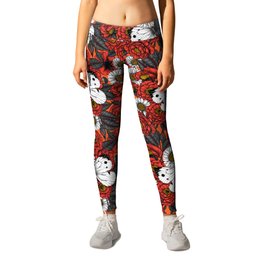 White butterfly and roses  Leggings
