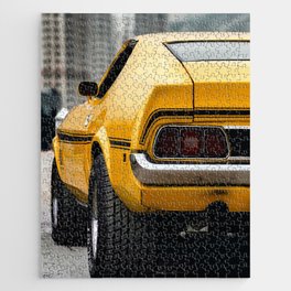 Vintage Pure American Muscle car Mustang Mach I rear shot automobile transporation color photograph / photography poster posters Jigsaw Puzzle