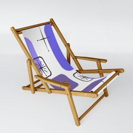 Mid Century Modern White Indigo Sling Chair
