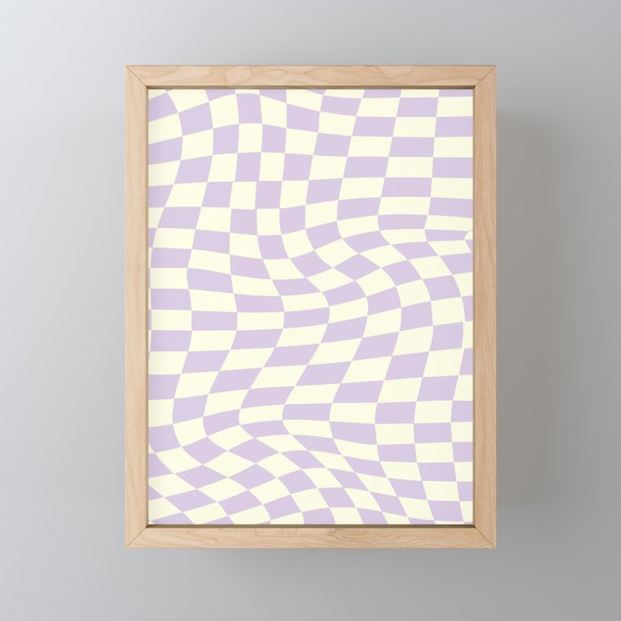 Warp Checker in Purple Framed Mini Art Print