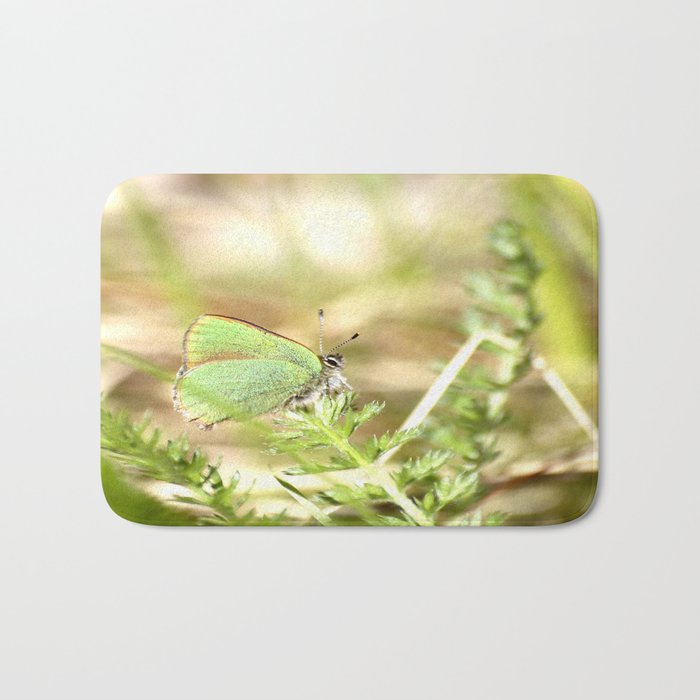 Green Butterfly In The Forest #decor #society6 #buyart Bath Mat