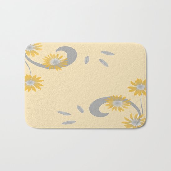 Foral Scroll Design - Orange Bath Mat
