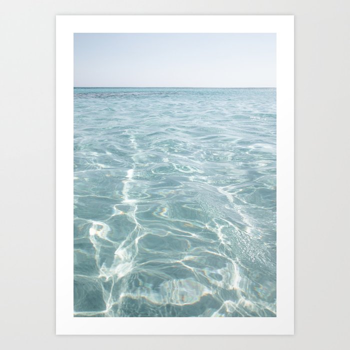 Blue Sea In Greece Travel Photography Print | Crete Island Ocean Photo Art | Summer Holiday In Europe Picture Art Print