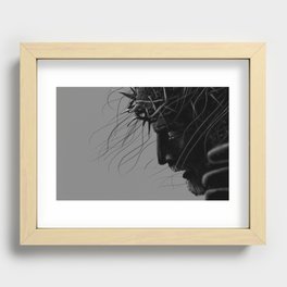 Crucified Jesus B&W Recessed Framed Print
