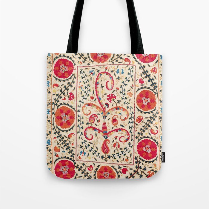 Kermina Suzani Uzbekistan Embroidery Print Tote Bag