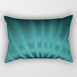 Vintage Aurora Borealis northern lights poster in blue Rectangular Pillow