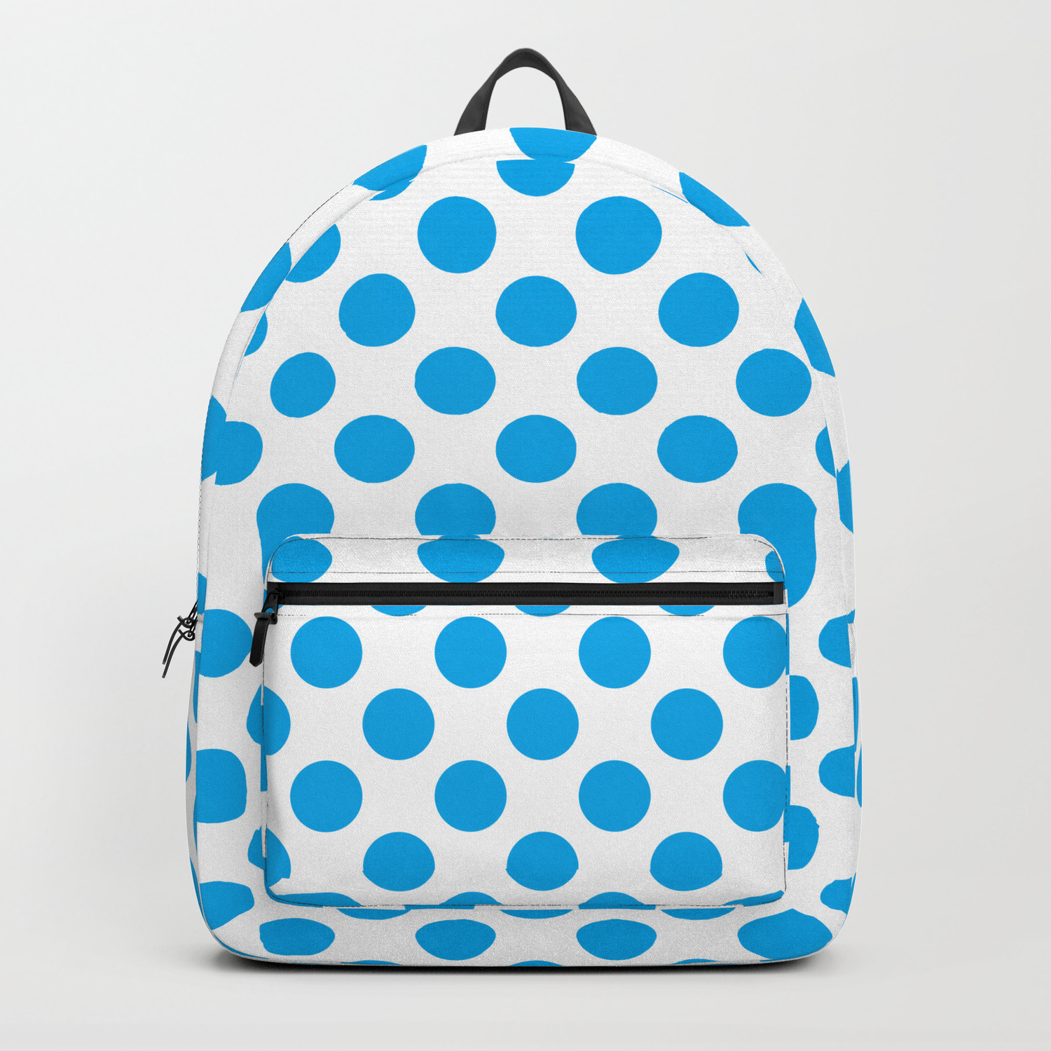 blue polka dot backpack