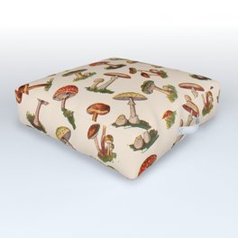 Magical Mushrooms Outdoor Floor Cushion | Fungi, Coloredpencil, Drawing, Mushroom, Curated, Digital, Nature, Pattern, Cook, Popart 