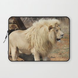 South Africa Photography - Beautiful Lion Standing By Some Timber Laptop Sleeve