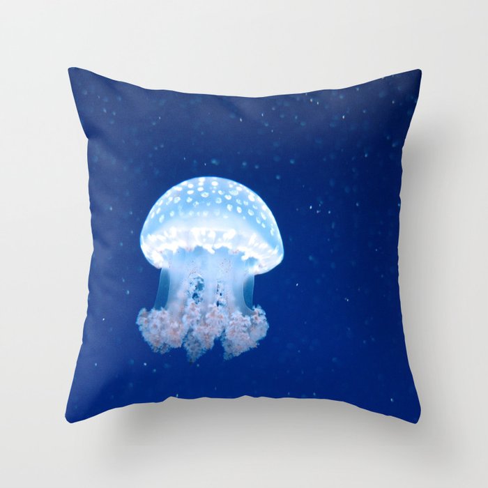 Spotted Lagoon Jelly Throw Pillow