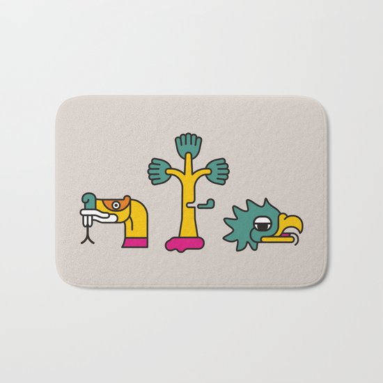 Aztec Glyphs ~3 Bath Mat