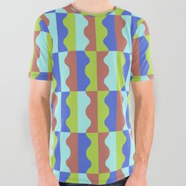 Funky Wavy Color Block Pattern 2.0 All Over Graphic Tee