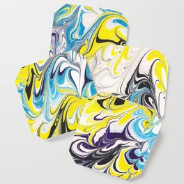 marbling yellow and purple Coaster