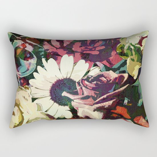 Daisy among Roses Rectangular Pillow