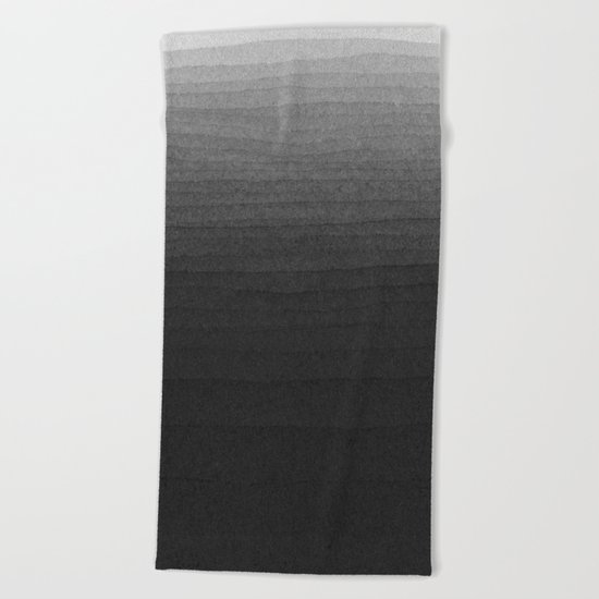 Black and White Ink Gradient Beach Towel