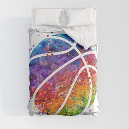 Basketball Ball Colorful Watercolor Sports Art Comforter