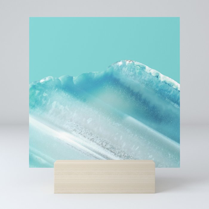 Geode Crystal Turquoise Blue Mini Art Print