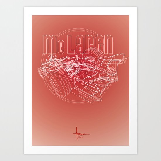 McLAren F1 RED Art Print