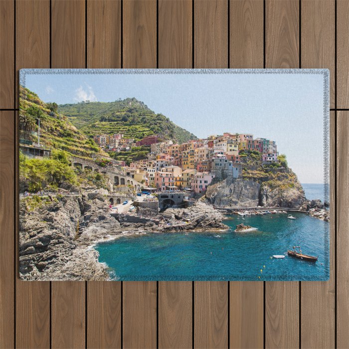 Manarola is one of the most beautiful islands of Cinque Terre Outdoor Rug