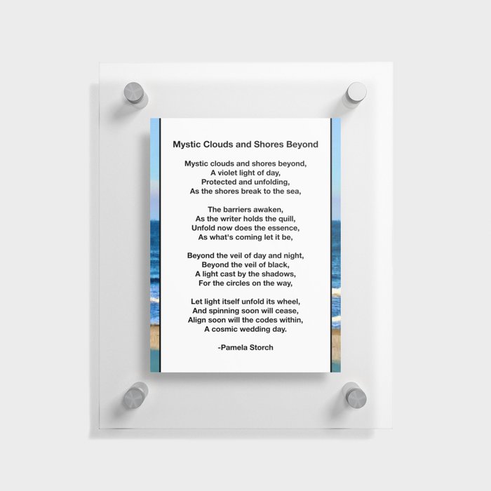 Mystic Clouds and Shores Beyond Poem Floating Acrylic Print