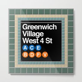 subway greenwich village sign Metal Print