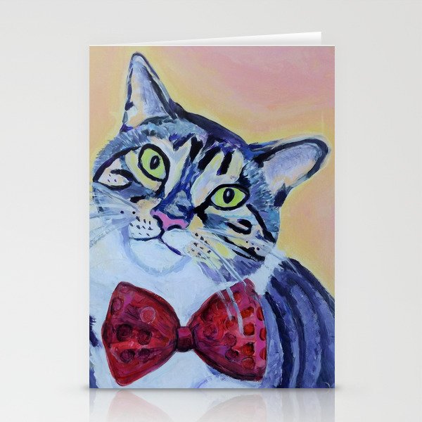 cat in a bow tie Stationery Cards