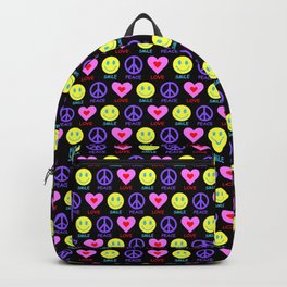Peace Love Smile Pattern Backpack