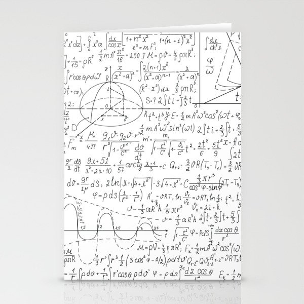 Math Equation Print Seamless Pattern Stationery Cards