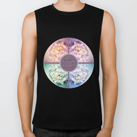 HYDRANGEA COLLAGE Biker Tank