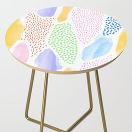Abstract hand drawn shapes doodle pattern Side Table