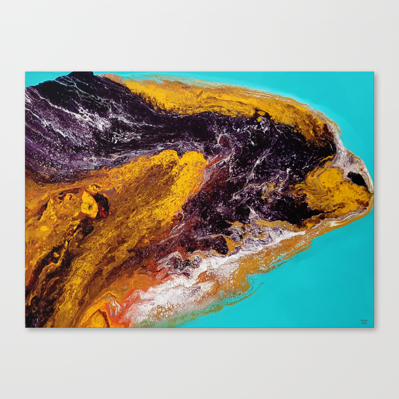 Dolphin Acrylic Durty Cup Abstract Canvas Print By Katia1980