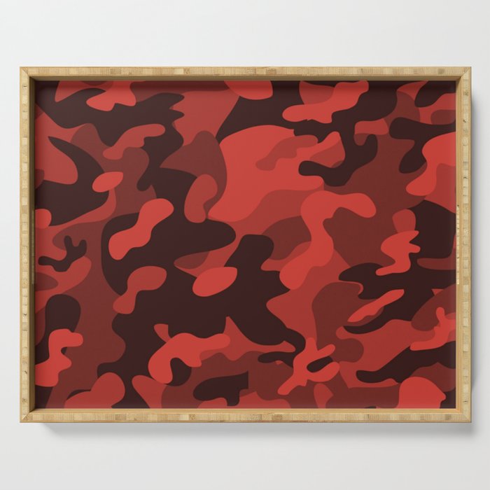 Camouflage Red and Black Pattern Serving Tray