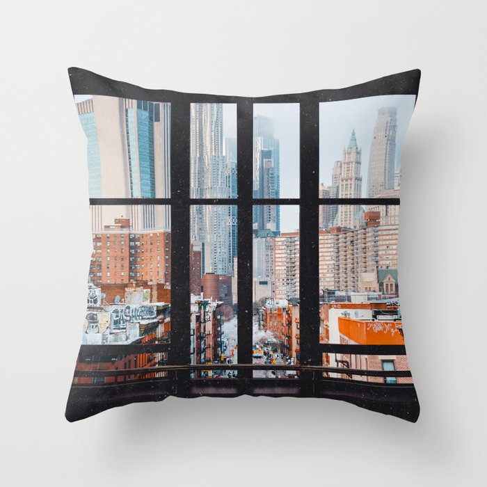 New York City Window Throw Pillow