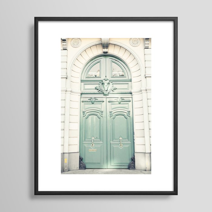 Light Gray Paris Door Framed Art Print