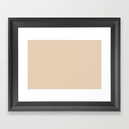 Neutral Mid-tone Beige Brown Solid Color Pairs PPG Malibu Dune PPG1083-4 - All One Shade Hue Colour Framed Art Print