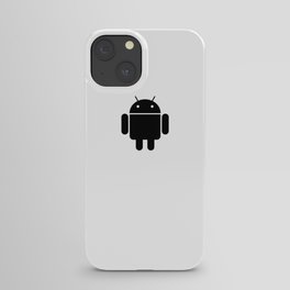Small black Android robot iPhone Case