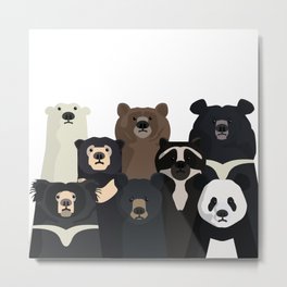 Bear family portrait Metal Print | Nature, Cute Illustrations, Grizzly, Kids, Sloth Bear, Children, Baby Nursery, Bears, Animal, Nursery Wall Art 