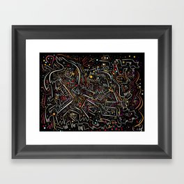 Zodiac Abstract Signs in the Night  Framed Art Print
