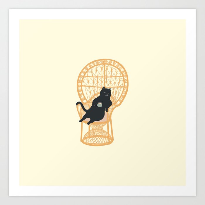 Meow on Chair 1 Art Print