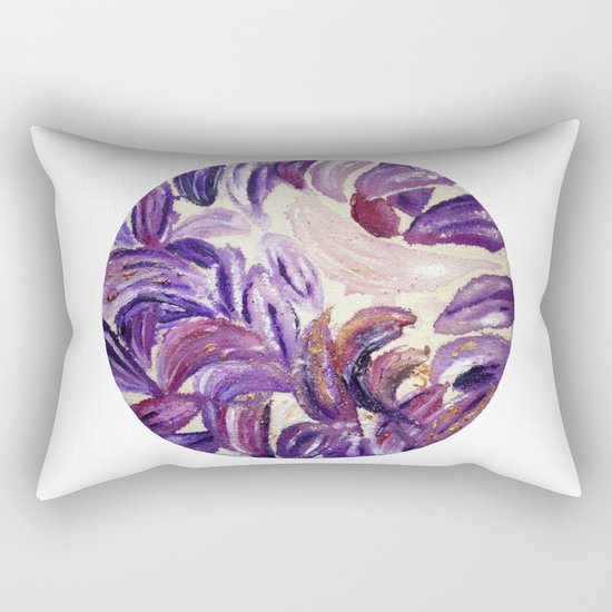 Purple Leaves with Gold Flakes Rectangular Pillow