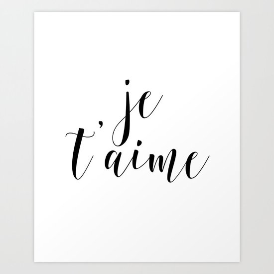 Get Wallpaper Je T Aime Love Quote French Quote Inspirational Art For Free