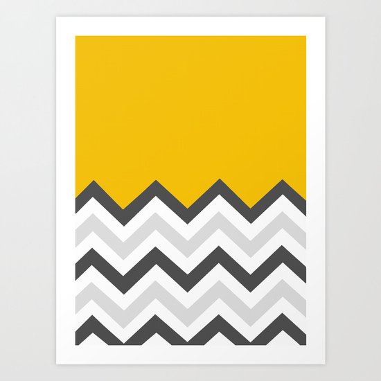 Color Blocked Chevron 17 Art Print