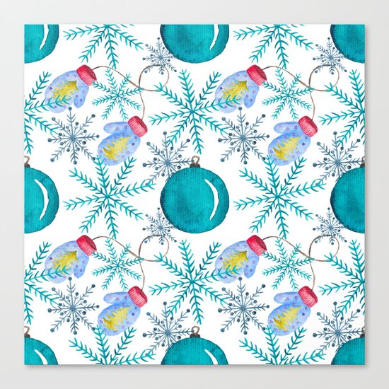 Blue Snowflakes #3 Canvas Print