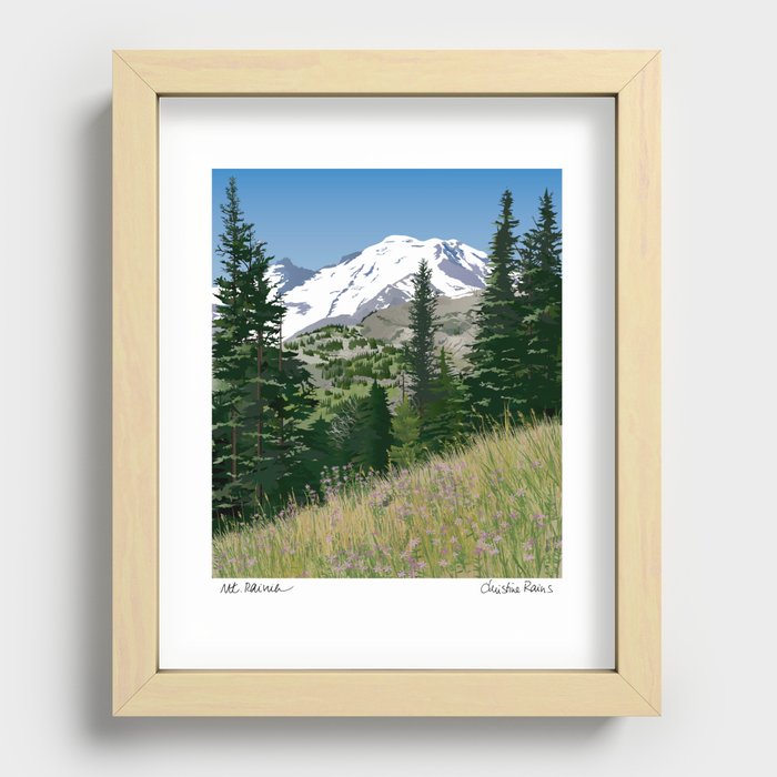 Mount Rainier Recessed Framed Print