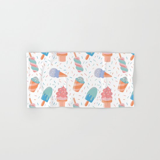 pastel ice cream pattern Hand & Bath Towel