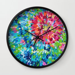 Color Burst Finger Painting Wall Clock