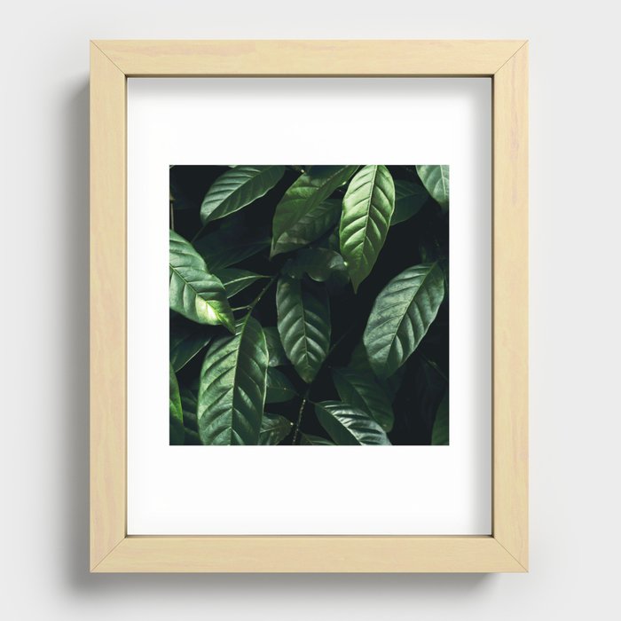 Green Fern Leaves Recessed Framed Print