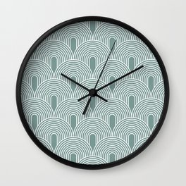 Matcha Green Arch Pattern Wall Clock